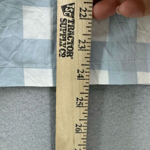 Michelle McDowell Women Blue White Check Pattern Ruffle Collar Top Medium - Picture 6 of 7